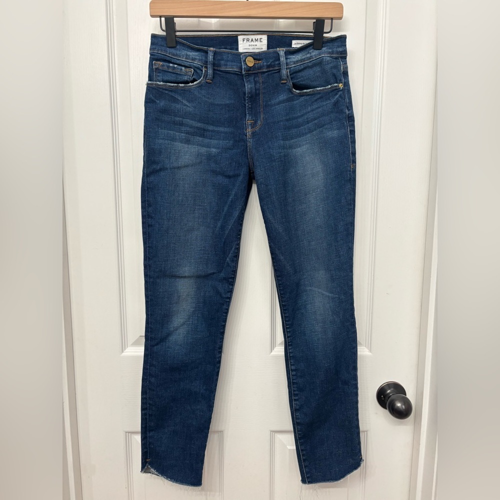 Dark Wash Skinny Crop Jeans | FRAME Size 29 - Picture 1 of 12